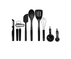 KitchenAid Set di Utensili da Cucina Resistenti al Calore e Lavabili in Lavastoviglie, 15 Pezzi - Colore Nero