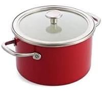 KitchenAid Steel Core Enamel Casseruola in acciaio smaltato, 20 cm/3,7 l, con coperchio, in smalto ingegnerizzato tedesco, a induzione, adatto al forno, lavabile in lavastoviglie, rosso impero