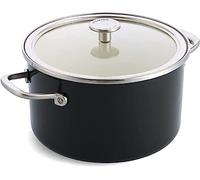 KitchenAid Steel Core Enamel in acciaio smaltato, 24 cm/6 l, con coperchio, in smalto ingegnerizzato tedesco, a induzione, adatto al forno, lavabile in lavastoviglie, nero onice