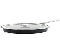 KitchenAid Steel Core Enamel Pentola smaltata con coperchio in acciaio, 20 cm/2,4 l, smaltata tedesca, a induzione, adatta al forno, lavabile in lavastoviglie, nero onice
