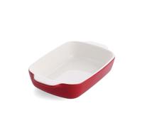KitchenAid Stoneware Teglia Rettangolare Antiaderente in Ceramica con Coperchio in Bambù, 20 cm/0,9L, Senza PFAS, Salvaspazio, Sicura al Forno fino a 260°C, Lavabile in Lavastoviglie, Impero Rosse