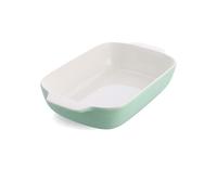 KitchenAid Stoneware Teglia Rettangolare Antiaderente in Ceramica con Coperchio in Bambù, 32 cm/3,8L, Senza PFAS, Salvaspazio, Sicura al Forno fino a 260°C, Lavabile in Lavastoviglie, Pistacchio