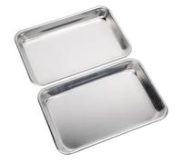 KITCHENAIS Set di 2 Teglie da Forno Antiaderenti di Alta Qualità - Vassoio per Biscotti, Teglia 1/8 per Cottura, Vassoi Piccoli Durevoli in Alluminio