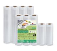 KitchenBoss Buste Sottovuoto Alimenti 9 Rotoli:Sacchetti Sottovuoto per Alimenti 15x2/20x3/28x4/300cm, Rotoli Sottovuoto per Alimenti Resistente e Antistrappo, per Macchine Sottovuoto & Sous Vide