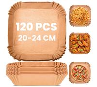 KitchenBoss Carta per Friggitrice ad Aria: 120 Pezzi Carta Forno Per Friggitrice