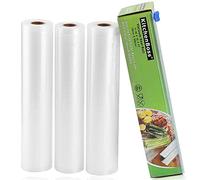 KitchenBoss Sacchetti per il Sottovuoto Alimenti, 3 Rotoli 28x500cm, Sacchetti Sottovuoto Alimenti, Rotoli per Sottovuoto Alimenti,buste sottovuoto alimenti