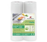 KitchenBoss Sacchetti Sottovuoto Alimenti:2 Rotoli 28x600cm Buste Sottovuoto Alimenti, Rotolo Sottovuoto Alimenti per Conservazione Alimenti, Rotolo Sottovuoto per Macchina Sottovuoto, Senza BPA