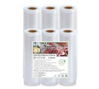 KitchenBoss Sacchetti Sottovuoto Alimenti：6 Rotoli 20/28 x 300cm Buste Sottovuoto Alimenti per Macchina Sottovuoto, Sacchetti Sottovuoto Alimenti per Conservazione Alimenti, Senza BPA