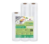 KitchenBoss Sacchetti Sottovuoto per Alimenti:3 Rotoli 20/28x300cm, Rotolo Sottovuoto Alimenti per Macchine Sottovuoto e Cottura Sous Vide, Buste Sottovuoto Goffati