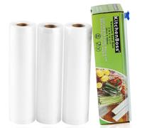 KitchenBoss Sacchetti Sottovuoto per Alimenti 3 Rotoli 20x500cm Totale15M (Non