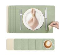 KitchenBoss Tovagliette Americane Lavabili e Sottobicch 43X30 Verde Chiaro+beige
