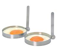 KitchenCraft Anelli per uova per friggere, in acciaio inox, antiaderenti e facili da rimuovere, set di 2, 8,5 cm (3,5''), argento