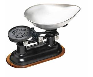 KitchenCraft Bilancia in Ghisa con Supporto, Bilancia Cucina Vintage, Analogica, Meccanica, Pesa Cibo, Multicolore