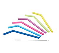 KitchenCraft Cannucce riutilizzabili e pennello, in silicone, multicolore, set da 6