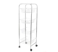 KitchenCraft Carrello da cucina cromato su ruote con 4 cestini rimovibili