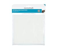 KitchenCraft Rotolo di carta da forno, carta da forno per la cottura, multifunzione, 20 cm (8") - quadrato (confezione da 100), bianco