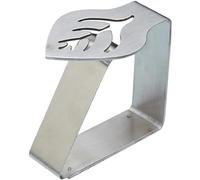 KitchenCraft, Clip di peso per tovaglia in acciaio inox, morsetti per copritavolo, fissaggio sicuro autoregolabile, design a foglia, acciaio inox, 6 x 5 cm, set di 4, argento