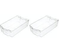KitchenCraft Contenitore Grande in Plastica da Cucina, 37,5 x 21 x 10 cm - Trasparente (Confezione da 2)