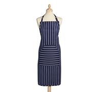 KitchenCraft Grembiule da Cucina "Butcher's Stripe", 100% Cotone, Taglia Unica - Blu / Bianco