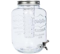 KitchenCraft Home Made Giara / Contenitore Dispenser in Vetro per Bevande con Infusore, 38.2 x 27 x 26.8 cm, Capacità 7.5 L, Trasparente