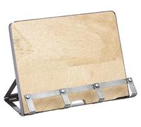 KitchenCraft Industrial Kitchen Leggio / Supporto per Libri di Cucina e Tablet in Metallo e Legno di Mango, 26 x 21 cm (10 x 8.5”)