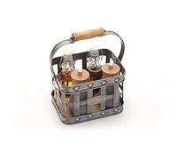 KitchenCraft Portacondimenti in metallo stile vintage con manico in legno, 23 x 15,5 x 28 cm (9" x 6" x 11")