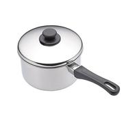 KitchenCraft KCXDSAU16 Casseruola Extra Alta a Induzione con Coperchio, 16 cm Casseruola in Acciaio Inox, Argentato