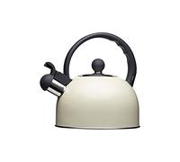 KitchenCraft Living Nostalgia Bollitore, fischiante, a induzione, garanzia di 10 anni KitchenCraft, in metallo, 1,3 litri, crema