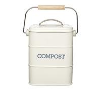 KitchenCraft Living Nostalgia Pattumiera da cucina, metallo, 16,5 x 12 x 24 cm, crema antico