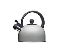 KitchenCraft Living Nostalgia Whistling Stove Top Kettle, per piano cottura a induzione, garanzia di 10 anni di KitchenCraft, metallo, 1,3 l, grigio francese