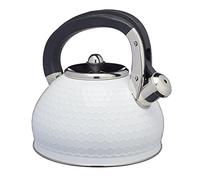 KitchenCraft Lovello Bollitore a Fischio in Acciaio Inox per Piano Cottura a Induzione, Colore Bianco, 2,5 Litri