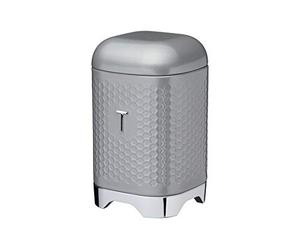 KitchenCraft Lovello Textured Porta Tè con Motivo Geometrico Esagonale a Rilievo, Color Grigio Ombra, 11 x 11 x 19 cm