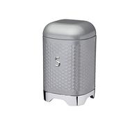KitchenCraft Contenitore per zucchero testurizzato Lovello con motivo esagonale geometrico, 11 x 11 x 19 cm (4,5" x 4,5" x 7,5") - Grigio Ombra