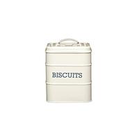 KitchenCraft Living Nostalgia Scatola per biscotti in metallo, ermetica, 14,5 x 19 cm, crema antico