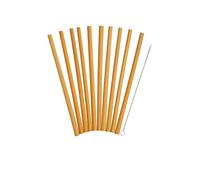 Natural Elements Cannucce Riutilizzabili in Bambù, Set da 10 Pezzi con Scovolino, 19 cm
