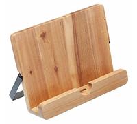 KitchenCraft Natural Elements Porta Ricette da Cucina/Porta Tablet in Legno di Acacia, Colore Marrone, 24 x 18,5 x 6,5 cm