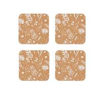 KitchenCraft Natural Elements Set di Sottobicchieri in Sughero Biodegradabili, Confezione da 4 Pezzi, 12 x 12 cm