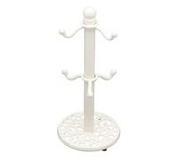 KitchenCraft Porta Tazze ad Albero in Ghisa di Foggia Tradizionale a 6 Bracci, Colore Bianco, 30 cm