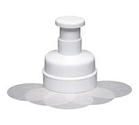 KitchenCraft Pressa per Hamburger di Carne o Vegetariani da 100 Grammi con 100 Dischi in Carta Oleata