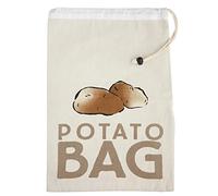 KitchenCraft Sacchetto per patate, per conservare i cibi freschi, in tela, beige, 26 x 38 cm, bianco
