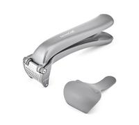 KitchenCraft - Schiaccia aglio facile da pulire, con apertura a 360°, trita spicchi d’aglio, in metallo e silicone resistenti al calore, per preparare e cucinare pasti, adatto a lavastoviglie