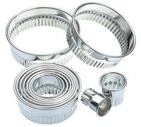 KitchenCraft Tagliabiscotti/pasticceria in metallo scanalato con contenitore (set di 11), argento