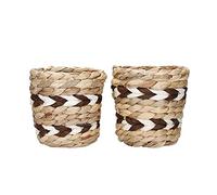 KitchenCraft Set di 2 Vasi per Piante da Interno in Giacinto d'Acqua con Design a Righe, 11.5x11.5x11 cm