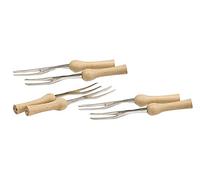 KitchenCraft Set di 6 spiedini per pannocchie con manici in legno, acciaio inox, 9,5 cm