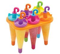 KitchenCraft Set di 6 Stampi per Ghiaccioli a Forma di Ombrello, Plastica BPA-Free, Sicuri in Lavastoviglie, Multicolore, 28 x 28 x 30 cm