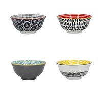 KitchenCraft Set di ciotole per cereali in confezione regalo, 4 ciotole in ceramica ideali per gelati, zuppe e altro, design 'monocromatico', 15cm