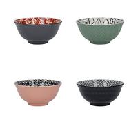 KitchenCraft Set di ciotole per cereali in confezione regalo, 4 ciotole in ceramica ideali per gelati, zuppe e altro, design 'Designed For Life', 15cm