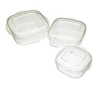 KitchenCraft Set di Contenitori per Microonde, Contenitori BPA-Free con Coperchio, Plastica, 3 Pezzi