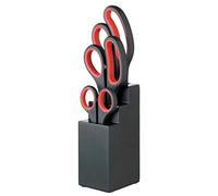 KitchenCraft Set di forbici da cucina con blocco, set di cesoie multiuso da 4 pezzi, nero