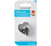 KitchenCraft Sweetly Does It Coppapasta/Formine per Fondente a Forma di Cuora in Acciaio Inox, Set da 3 Pezzi